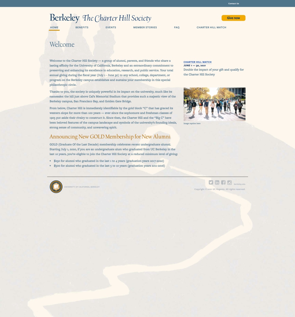 Berkeley campus initiatives website homepage screenshots
