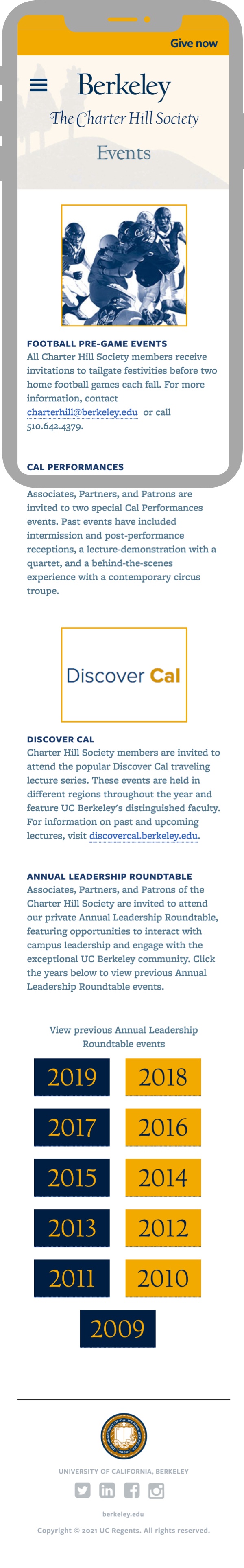 Berkeley campus initiatives website homepage screenshots