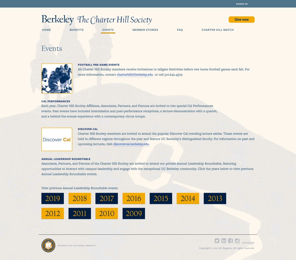 Berkeley campus initiatives website homepage screenshots