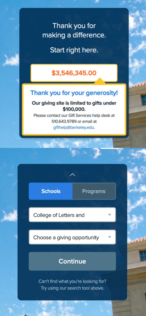 Give 2.0 website homepage screenshot
