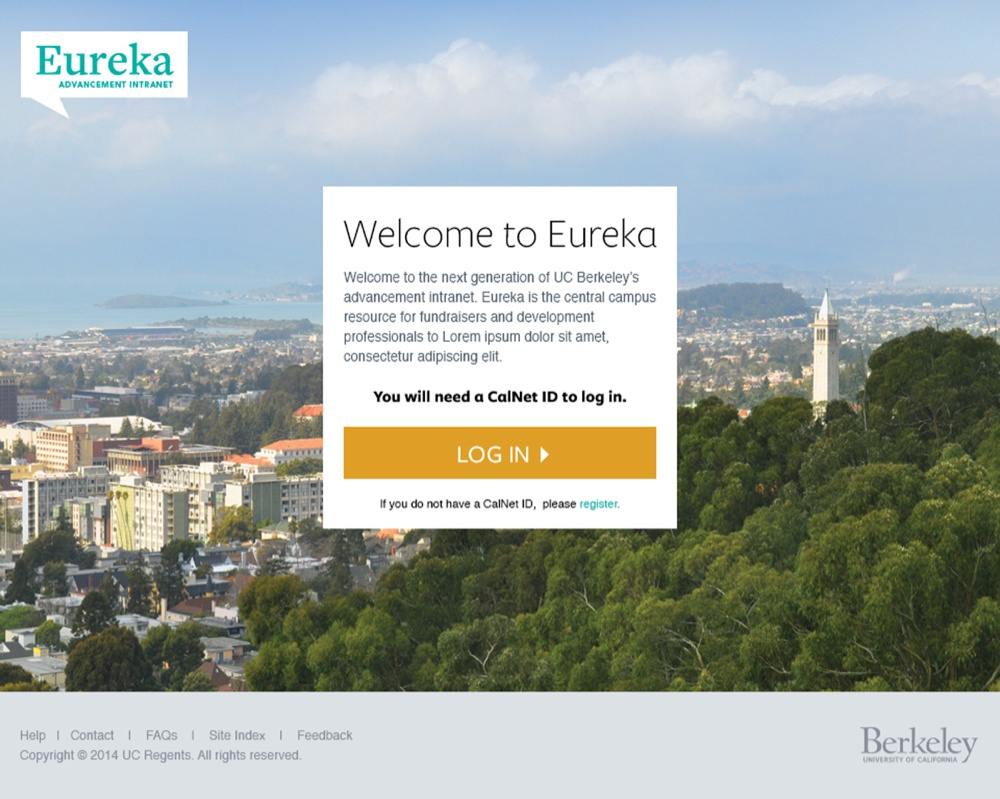 UC Berkeley Eureka intranet login screenshot